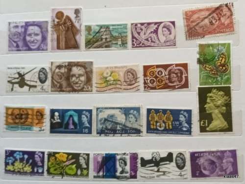 GB - Mixed Lot of 20 Used stamps