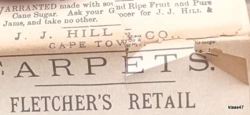 The Cape Argus - Thursday January 2, 1896 - Fair condition.  Some tears along fold lines.
