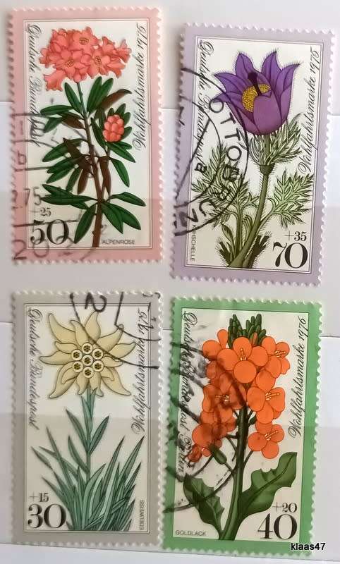 Germany (DDR) - 1975 - Flora (Flowers) - 3 Used stamps and 1976 - 1 used stamp