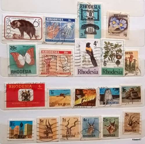 Rhodesia - Mixed Lot of 20 Used stamps