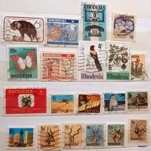 Rhodesia - Mixed Lot of 20 Used stamps