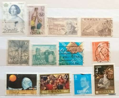 Spain - Mixed Lot of 12 Used stamps
