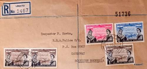 Registered Letter - Posted Bechuanland to Southern Rhodesia - 1960