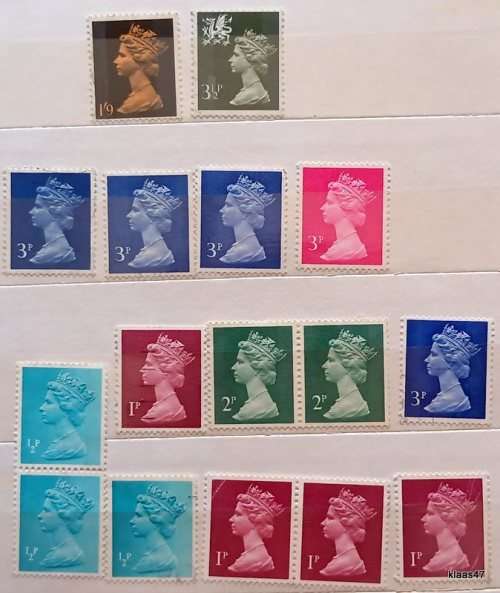 GB - Elizabeth II - Mixed Lot of 16 Unused stamps (Pairs and Singles)