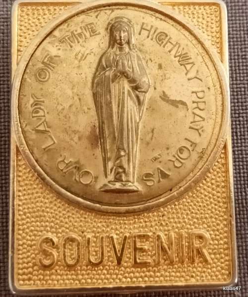 Our Lady of the Highway Pray for Us.  Magnetic Souvenir.