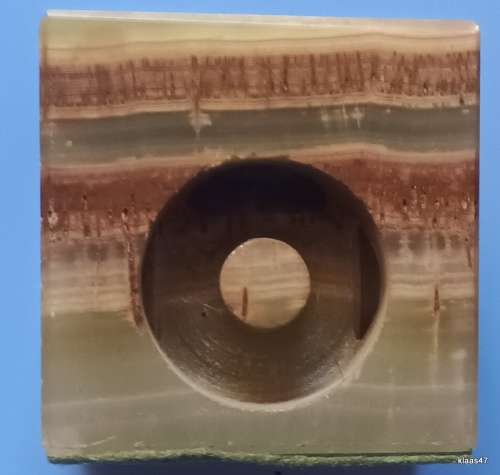 Carved Gem Stone Tea Light Holder