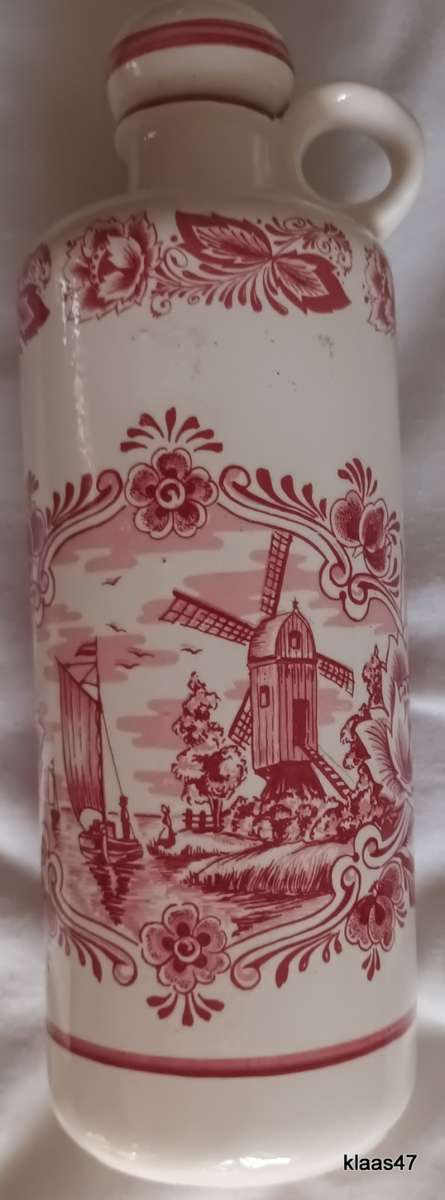 Vintage De Kruik Delftware - Holland - Decanter with Stopper -