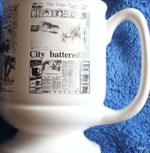 Crescent Pottery Newspaper Tankard