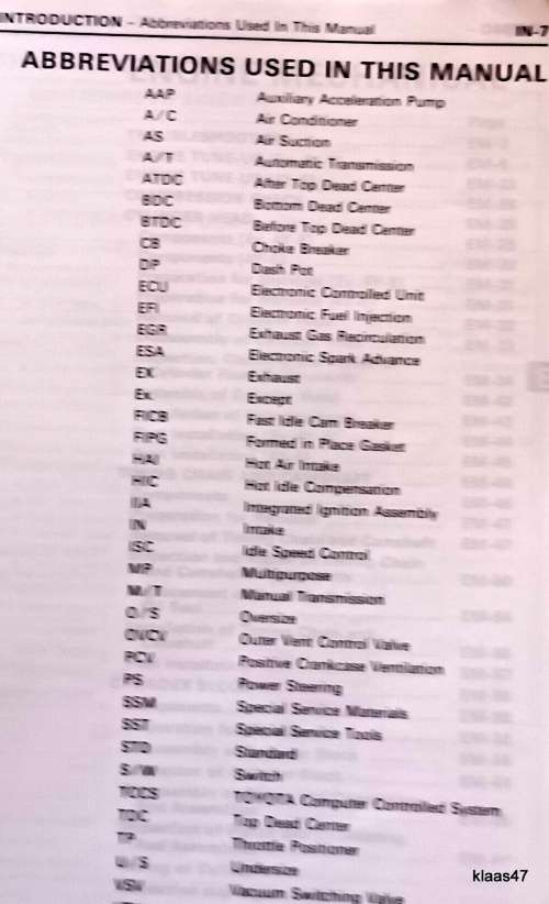 Toyota Engine Repair Manual - 1Y,1Y-C,2Y,2Y-C,2Y-C(U),3Y,3Y-C,3Y-C(U),4Y,4Y-C,4Y-E 1985