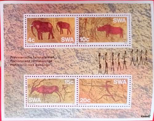 South West Africa 1976 Pre-Historic Rock Art Mint Miniature Sheet