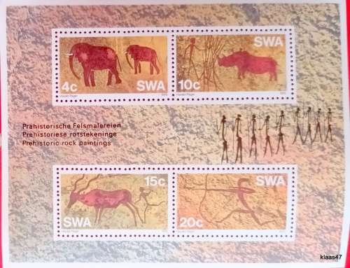 South West Africa 1976 Pre-Historic Rock Art Mint Miniature Sheet