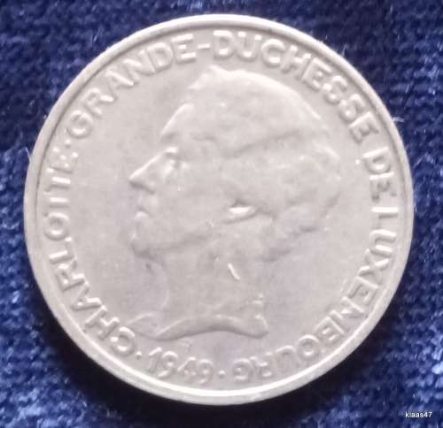 Luxembourg - 1949 - 5 Francs - Charlotte - Copper-nickel