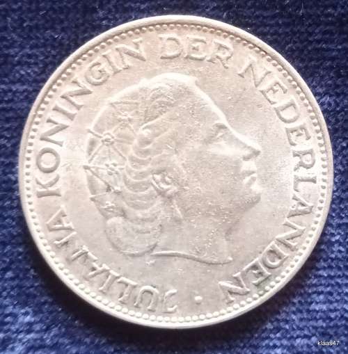 Netherlands -1966 - Juliana - 2½ Gulden - Silver