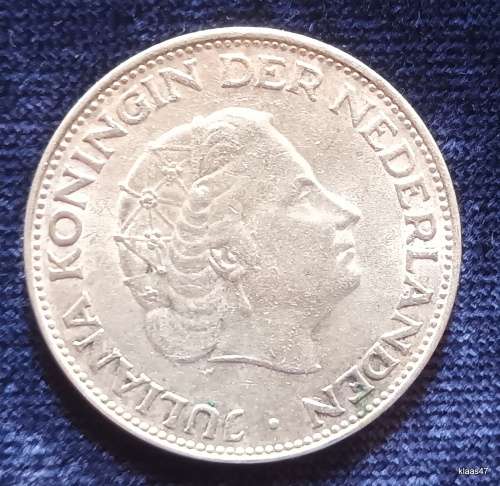 Netherlands -1966 - Juliana - 2½ Gulden - Silver