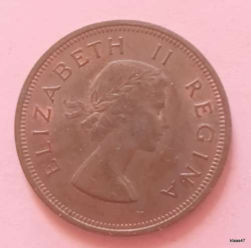 South Africa - 1960 - 1 Penny -  Elizabeth II (1st portrait) - Copper