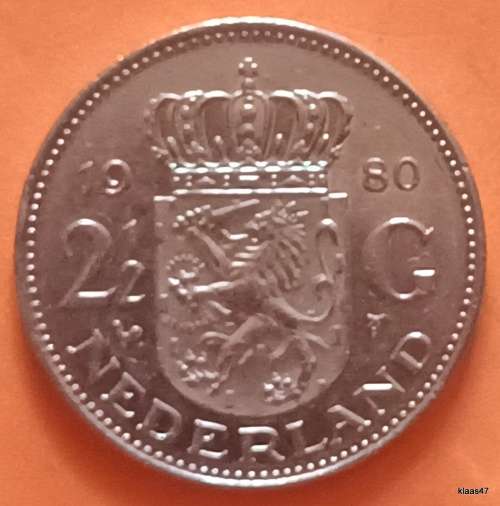 Netherlands - 1980 - 2 ½ Gulden - Juliana - Nickel