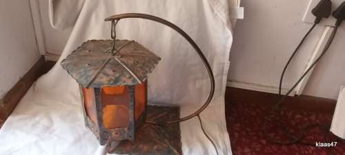 Hanging Lantern - Copper Plate - Plastic Shade