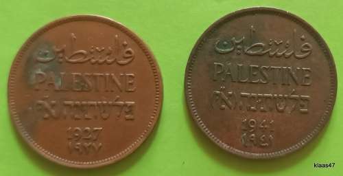 Palestine - 1927 and 1941 - 2 mils - Bronze