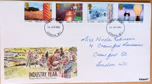 GB - 1986 - Industry Year - Royal Mail First Day Cover