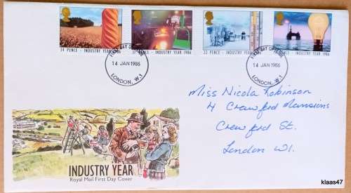 GB - 1986 - Industry Year - Royal Mail First Day Cover