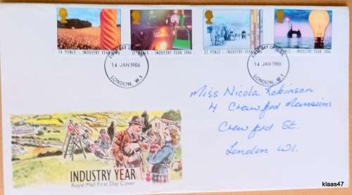 GB - 1986 - Industry Year - Royal Mail First Day Cover