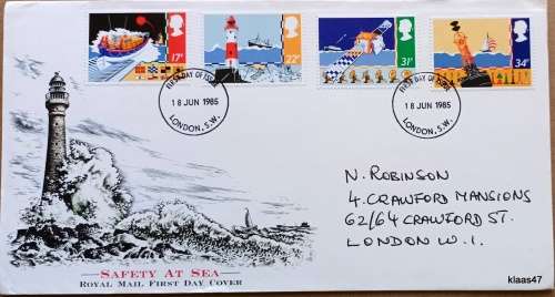 GB - 1985 - Safety at Sea - Royal Mail First Day Cover