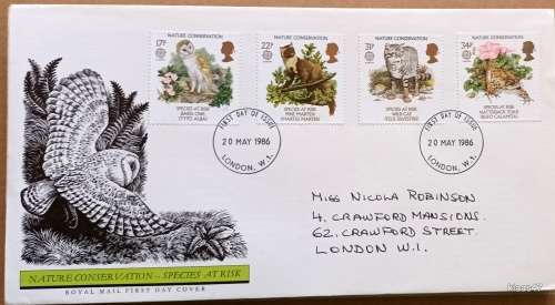 GB - 1986 - Nature Conservation : Species at Risk  - Royal Mail First Day Cover