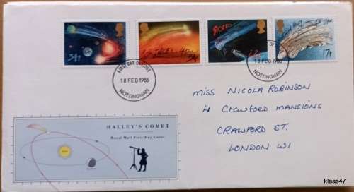 GB - 1986 - Halley`s Comet - Royal Mail First Day Cover