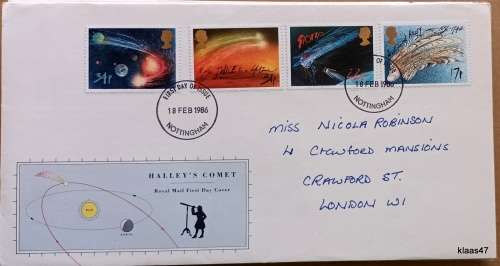 GB - 1986 - Halley`s Comet - Royal Mail First Day Cover