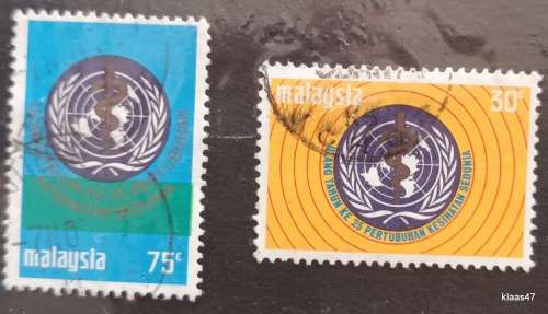 Malaysia - 1973 - 25th Anniv World Health Organisation - Set of 2 Used Hinged stamps