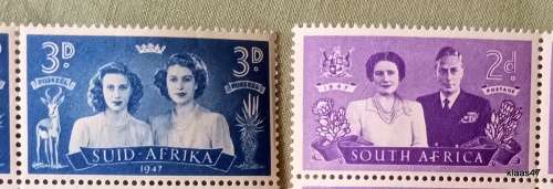 Union of South Africa - 1947 - Royal Visit - Block of 18 2 1/2d and 20 3d Unused stamps