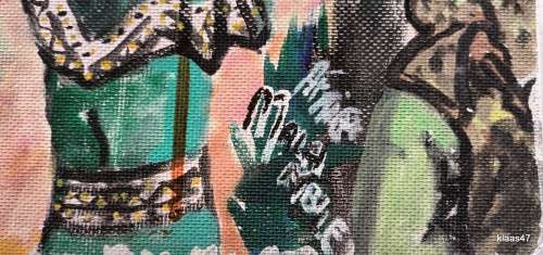 Unframed Oil painted on Board of Rural Scene by Arnie Malambile