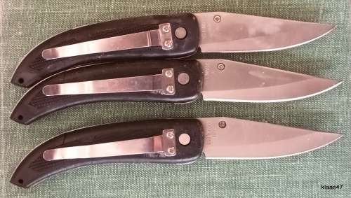 D.O.W - 3 Pocket Knives (Handles have cracks)