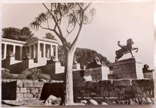 Black and White Post Card - Artco 954 Rhodes Memorial
