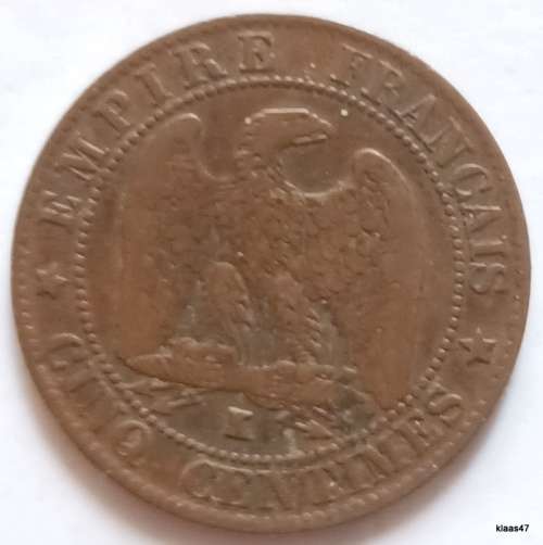 France - Napoleon III - 1864 - 5 Centimes - Bronze