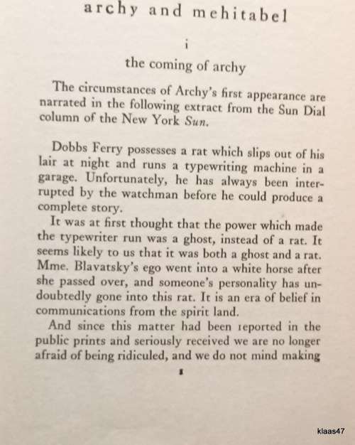 Archy and Mehitabel - Don Marquis - Hardcover 1933