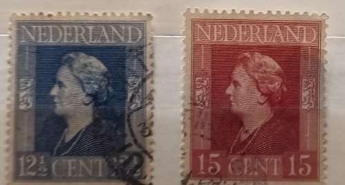 Netherlands - 1944-46 - Queen Wilhelmina (Government-in-Exile) - 2 Used stamps