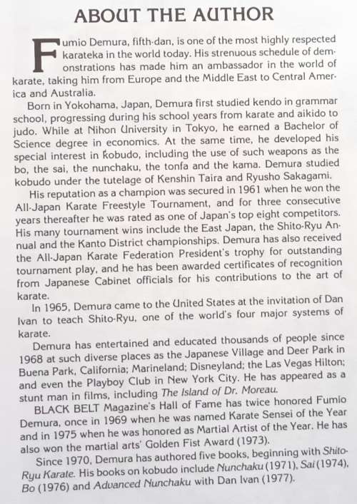 Tonfa: Karate Weapon of Self-Defence - Fumio Demura - Paperback