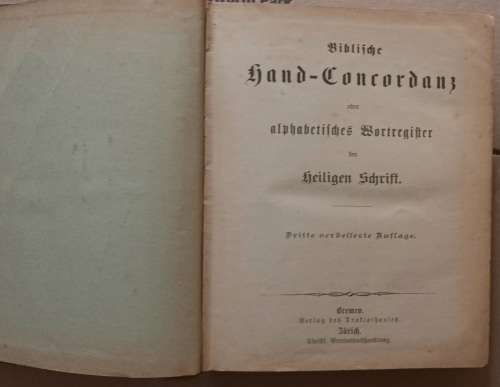 German Bible Concordance (Bremen 1866 and 1883 and 1893)
