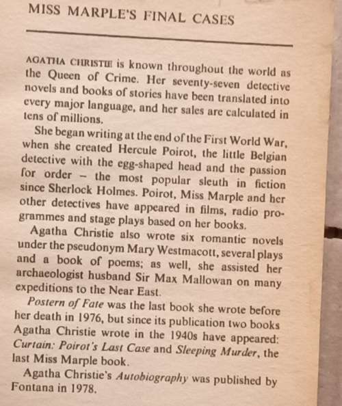 Miss Marple`s Final Cases - Agatha Christie - Paperback