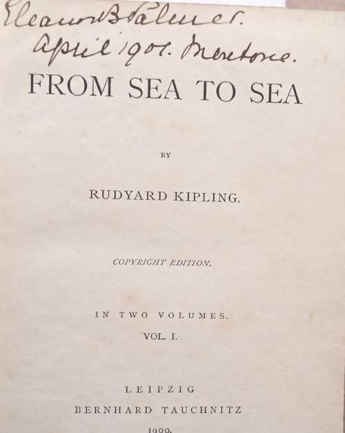 From Sea to Sea - Rudyard Kipling - Vol. 1 - Tauchnitz Edition - Hardcover 1900
