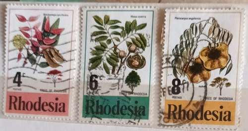 Rhodesia - 1976 - Trees - 3 Used stamps