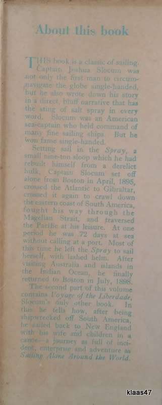Sailing Alone Around The World and The Voyage of the Liberdade - Capt Joshua Slocum - Hardcover 1949