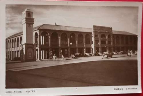 Vintage Black and White Postcard - Midlands Hotel, Gwelo, Rhodesia - Unused (The Duiker Series)
