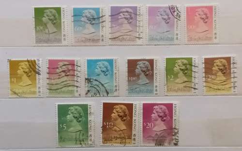 Hong Kong - 1987 - Definitives: Elizabeth II - 14 Used stamps (Includes $10 and $20)