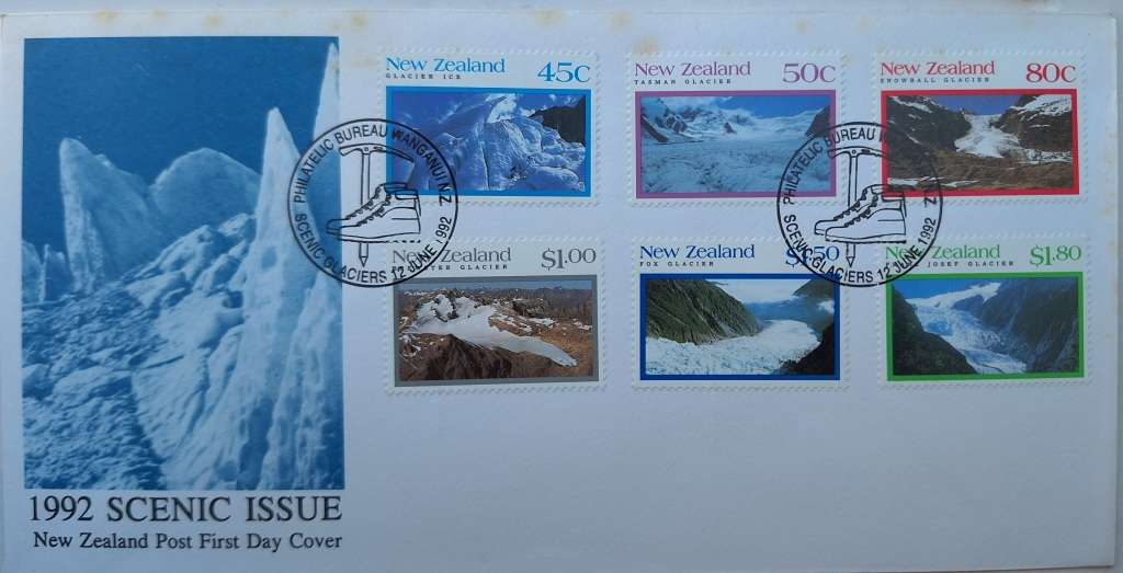 New Zealand 1992 Scenic Issue First Day Cover (Glaciers)