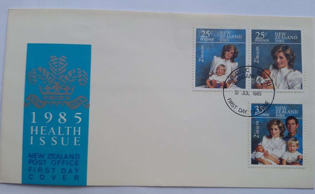 New Zealand 1985 Health Issue Prince and Princess of Wales and family FDC