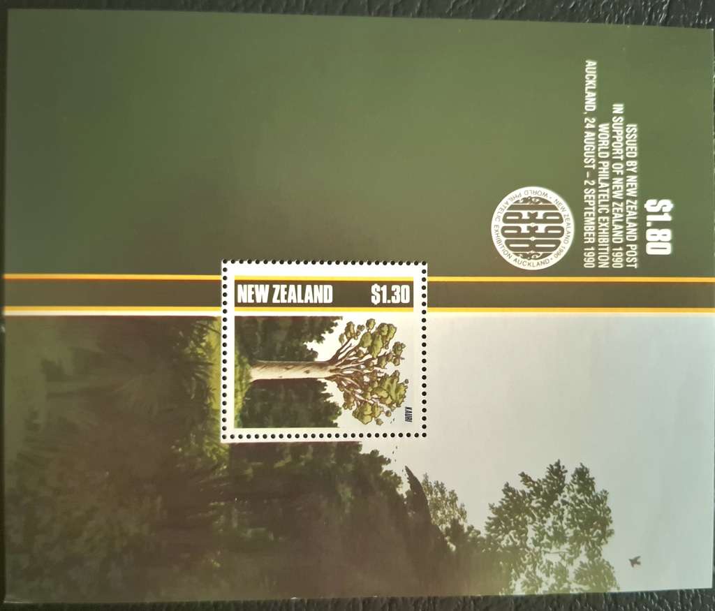 New Zealand 1989 Scenic Issue Trees Unused Hinged Miniature Sheet