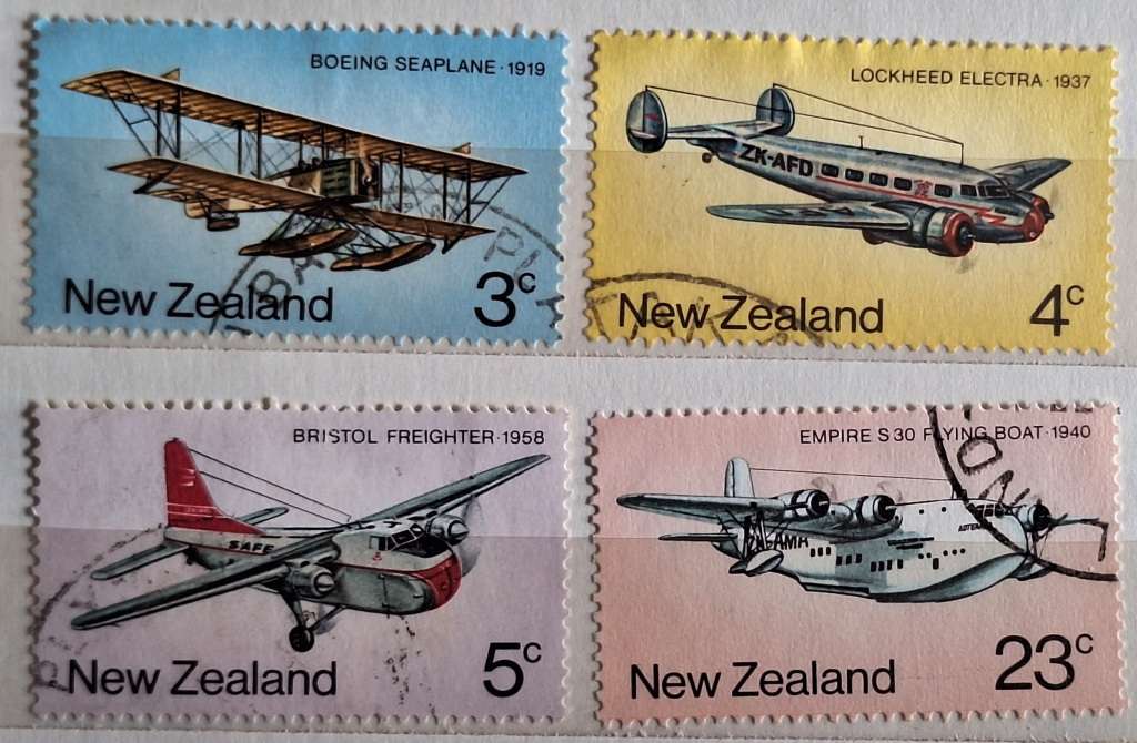 New Zealand 1974 Air Transport Set of 4 Used Hinged Stamps