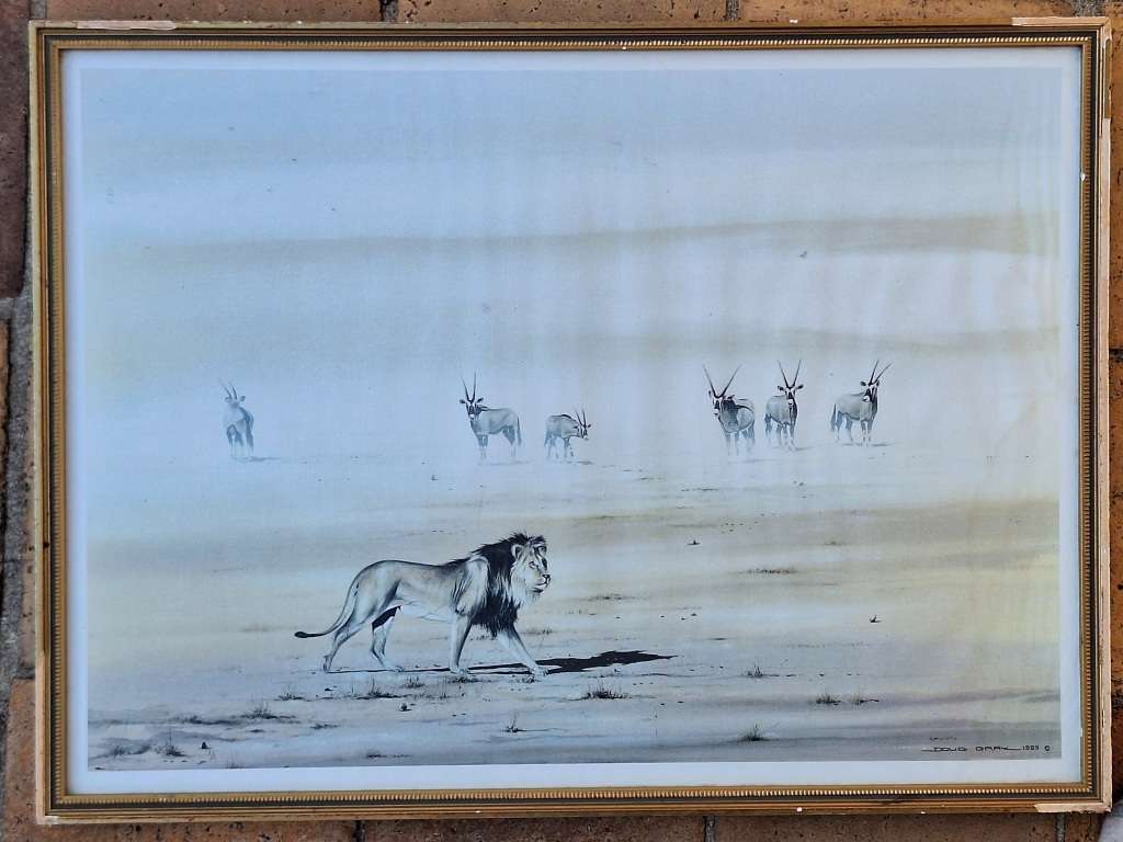 Framed Print of Lion by Doug Gray 1989